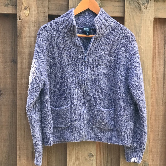 Eileen Fisher Lavender Chunky Zip Cardigan. - Picture 3 of 6